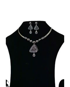 NEW BRASS SILVER PLATED  JEWELLERY SET 9