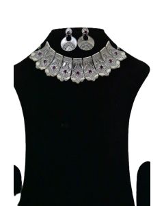 NEW BRASS SILVER PLATED  JEWELLERY SET 10