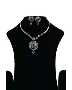 NEW BRASS SILVER PLATED  JEWELLERY SET 13